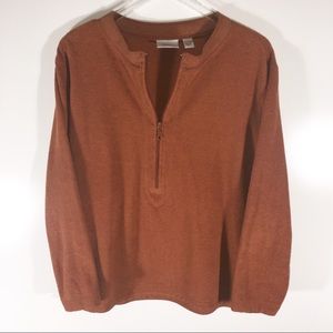 [Spa By Chico’s] Burnt Orange Pullover Zip Size 3